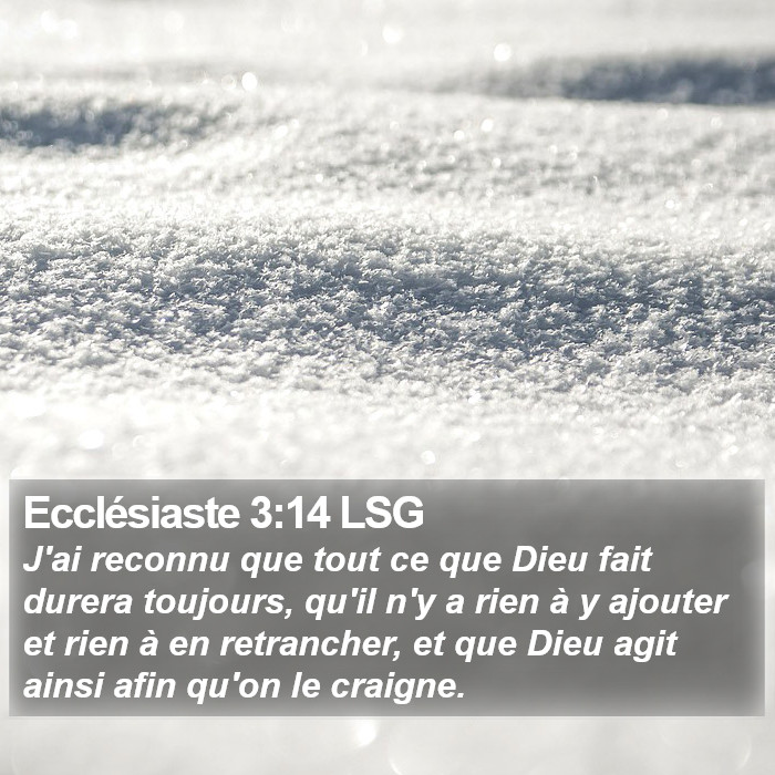 Ecclésiaste 3:14 LSG Bible Study