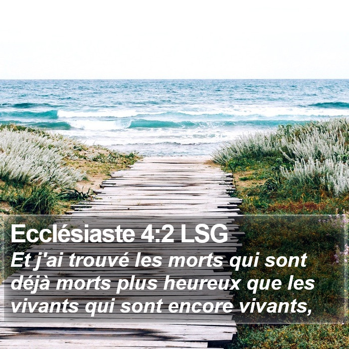 Ecclésiaste 4:2 LSG Bible Study