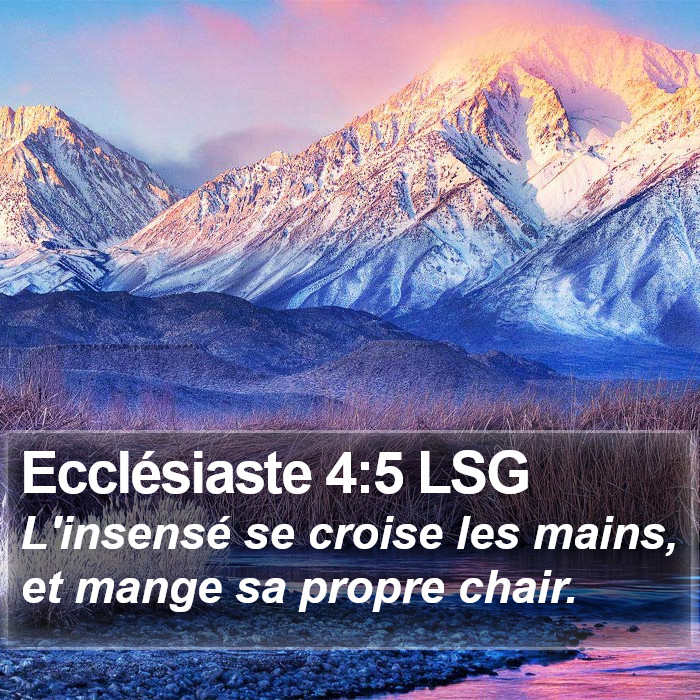 Ecclésiaste 4:5 LSG Bible Study