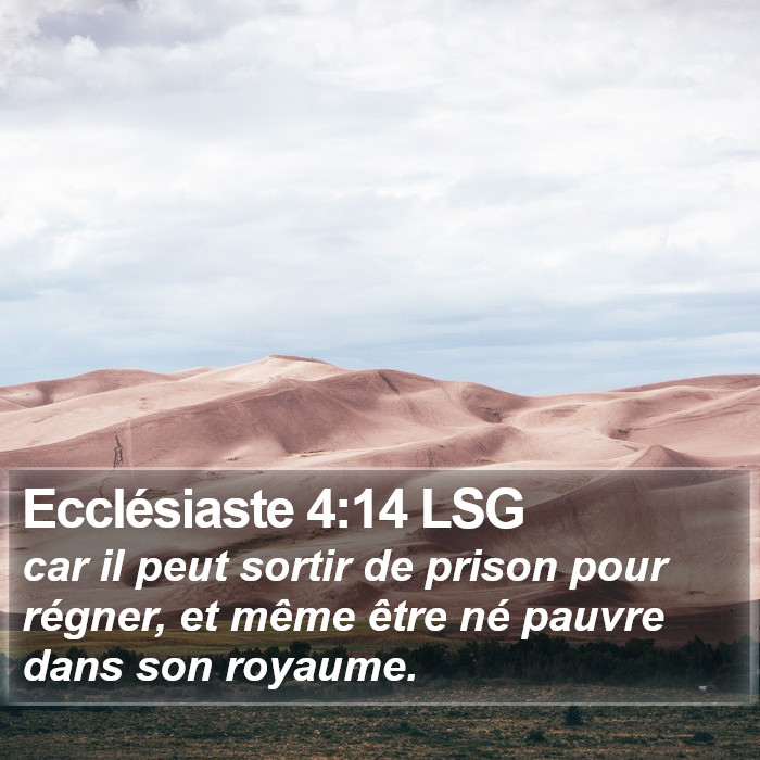 Ecclésiaste 4:14 LSG Bible Study