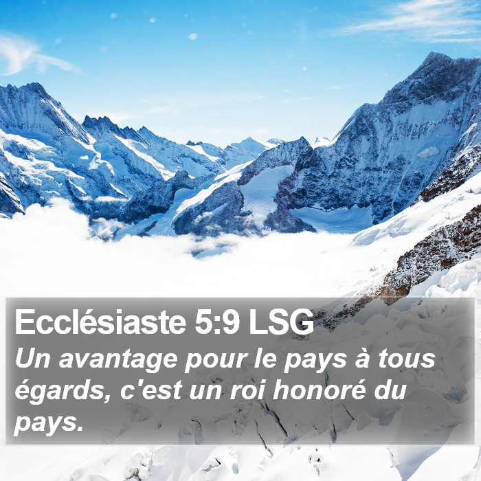 Ecclésiaste 5:9 LSG Bible Study