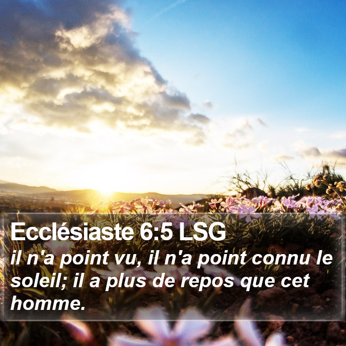 Ecclésiaste 6:5 LSG Bible Study