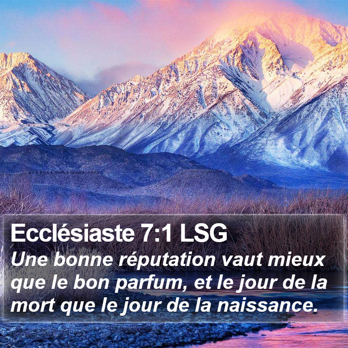 Ecclésiaste 7:1 LSG Bible Study