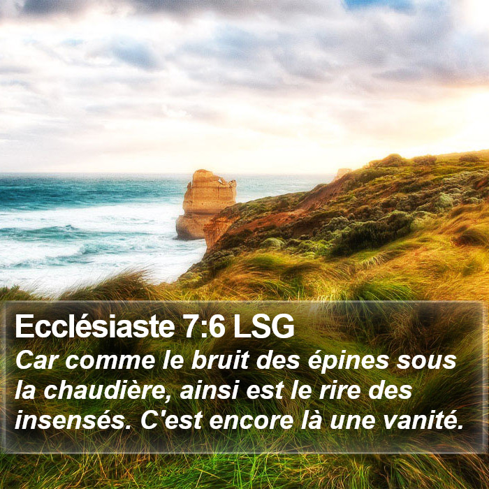 Ecclésiaste 7:6 LSG Bible Study