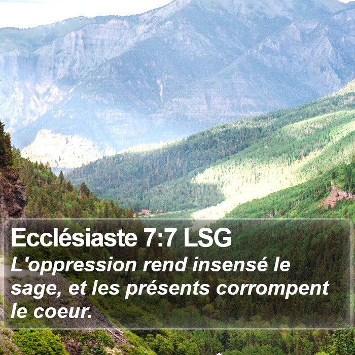 Ecclésiaste 7:7 LSG Bible Study