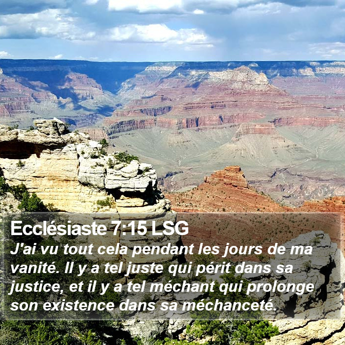 Ecclésiaste 7:15 LSG Bible Study