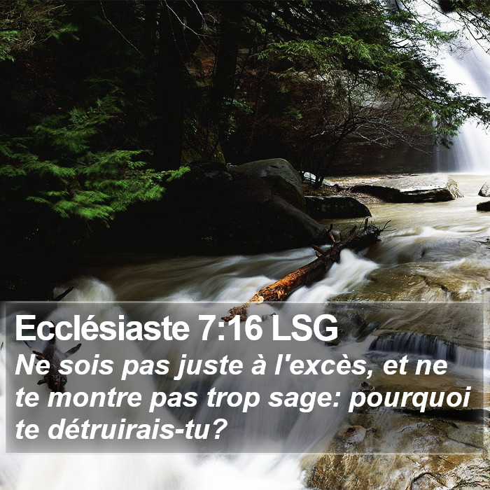 Ecclésiaste 7:16 LSG Bible Study