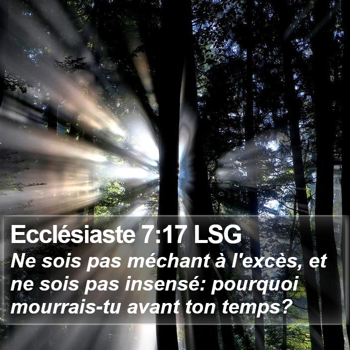 Ecclésiaste 7:17 LSG Bible Study