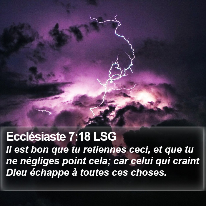 Ecclésiaste 7:18 LSG Bible Study