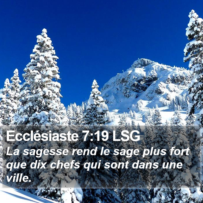 Ecclésiaste 7:19 LSG Bible Study