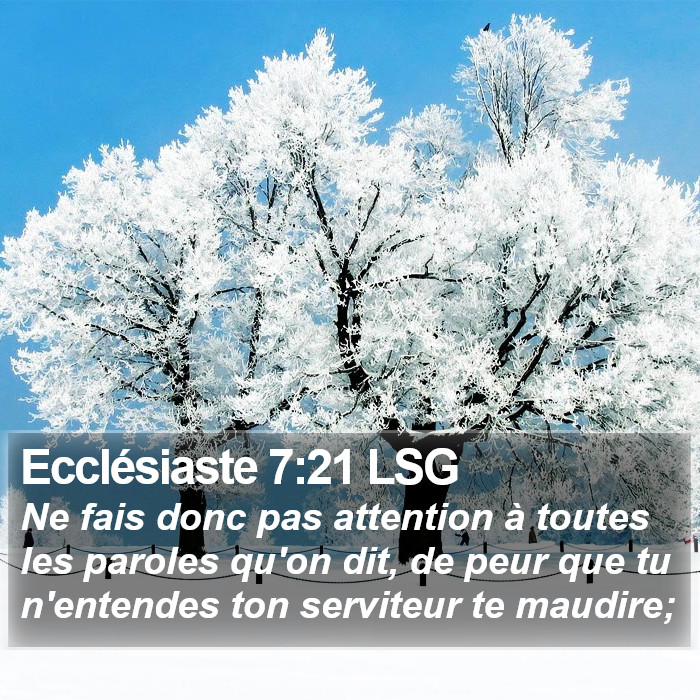 Ecclésiaste 7:21 LSG Bible Study