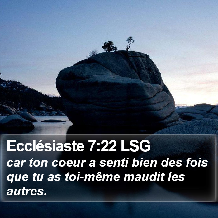 Ecclésiaste 7:22 LSG Bible Study