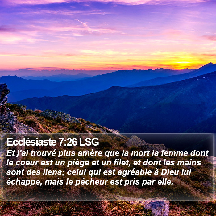 Ecclésiaste 7:26 LSG Bible Study