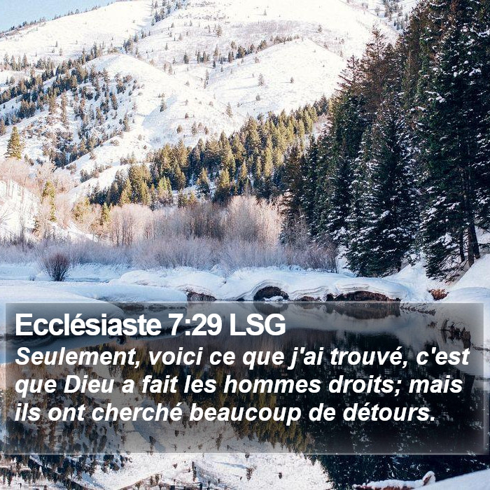Ecclésiaste 7:29 LSG Bible Study