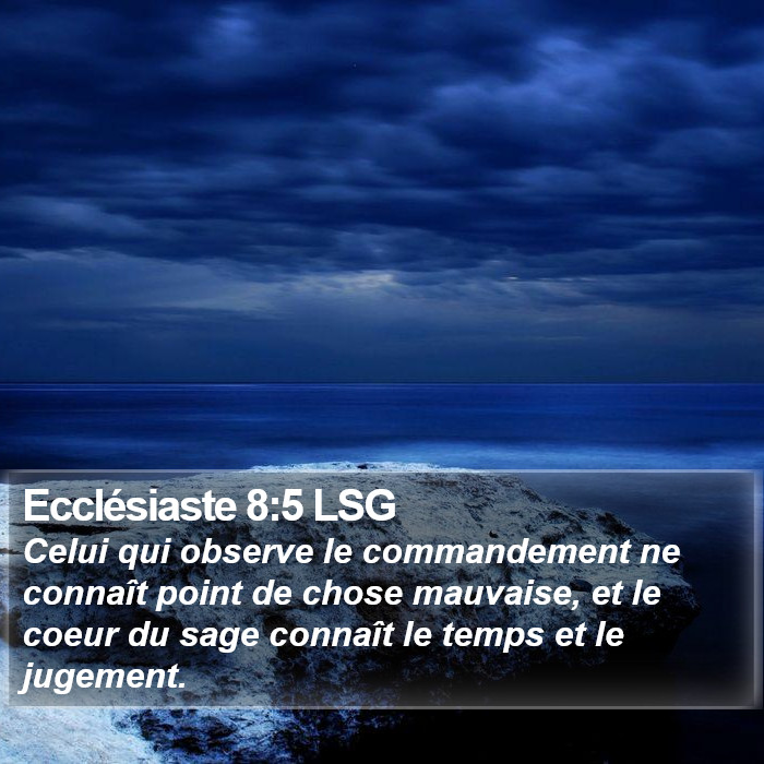 Ecclésiaste 8:5 LSG Bible Study