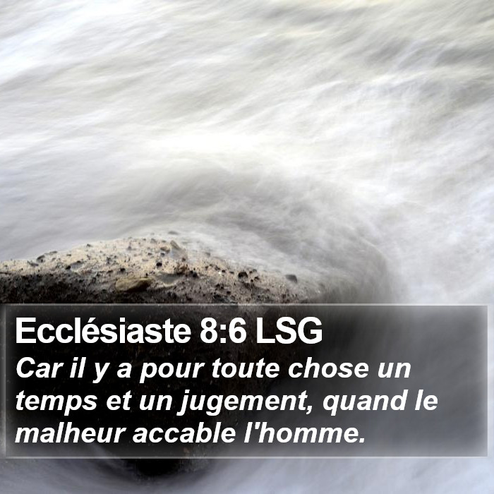 Ecclésiaste 8:6 LSG Bible Study