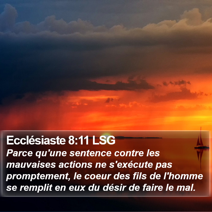 Ecclésiaste 8:11 LSG Bible Study