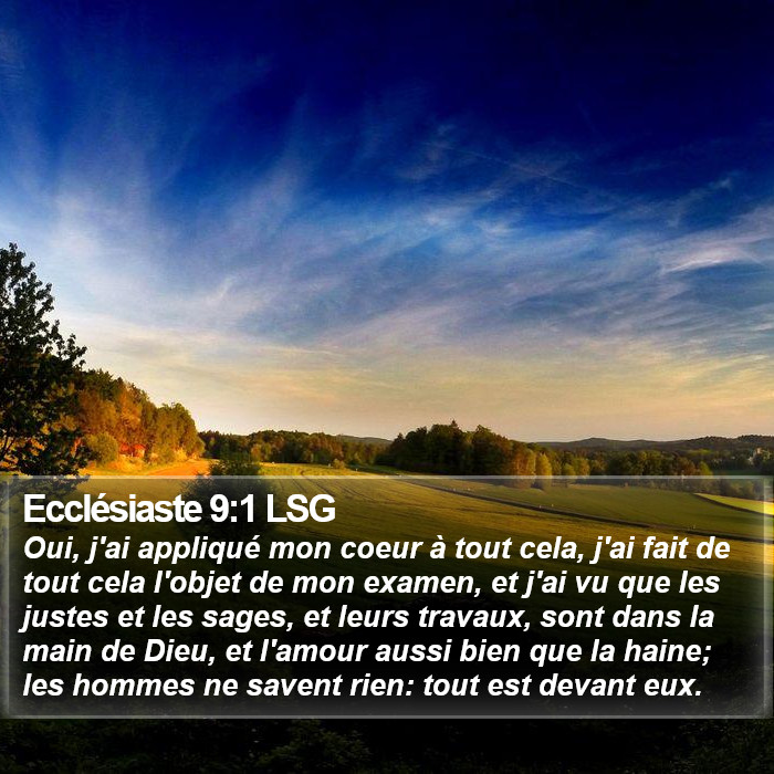 Ecclésiaste 9:1 LSG Bible Study