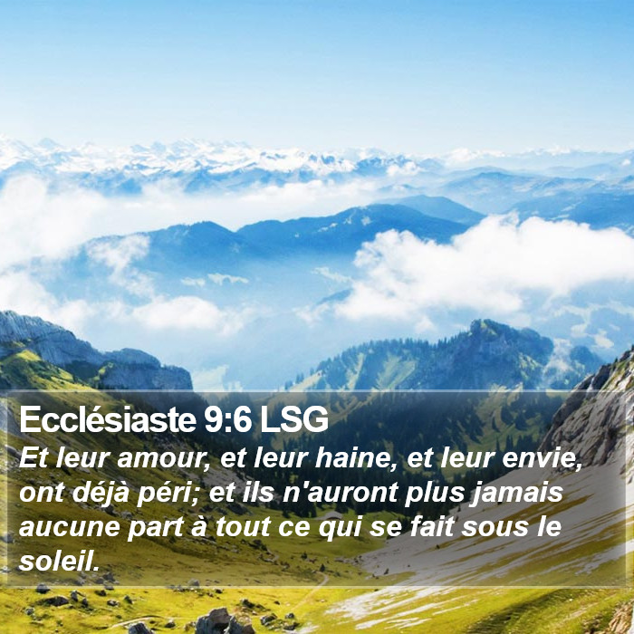 Ecclésiaste 9:6 LSG Bible Study