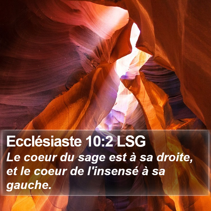 Ecclésiaste 10:2 LSG Bible Study