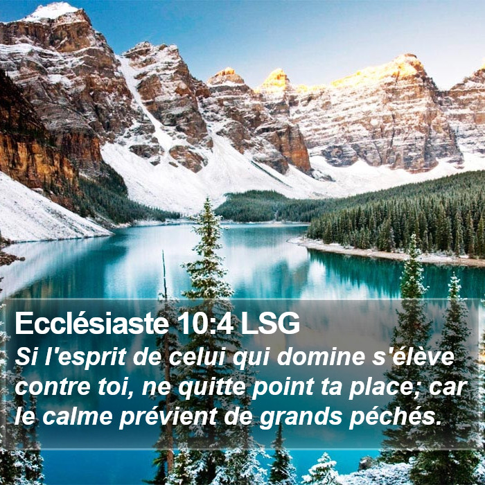 Ecclésiaste 10:4 LSG Bible Study