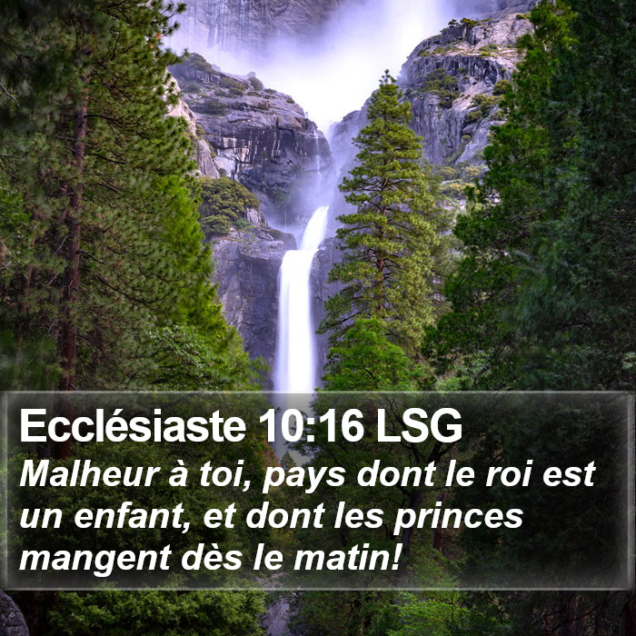Ecclésiaste 10:16 LSG Bible Study