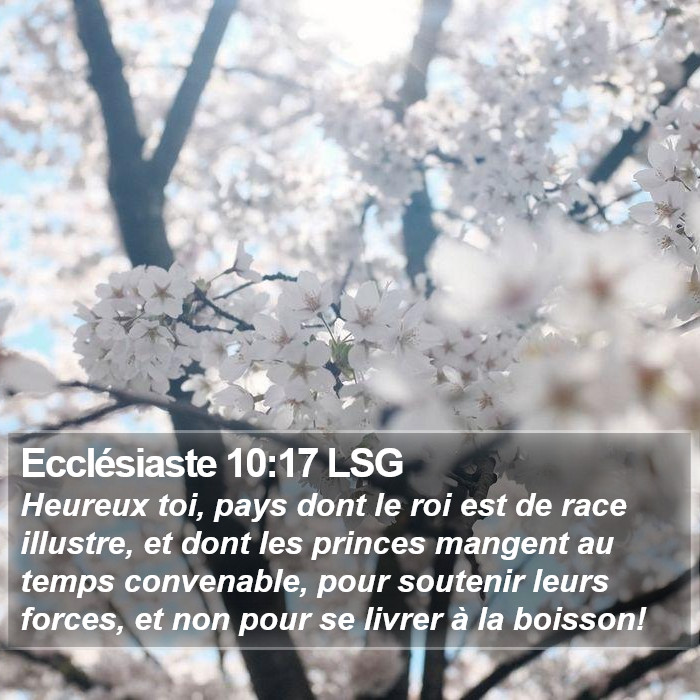 Ecclésiaste 10:17 LSG Bible Study