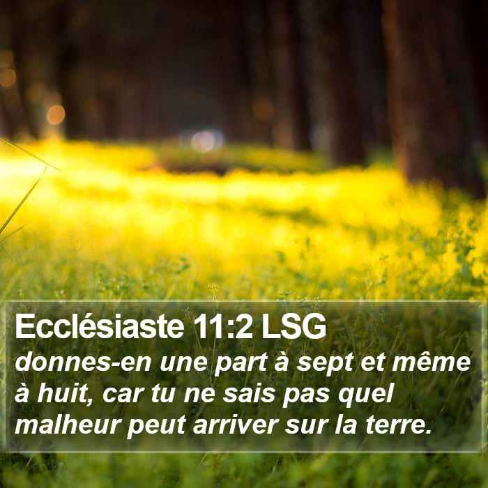 Ecclésiaste 11:2 LSG Bible Study