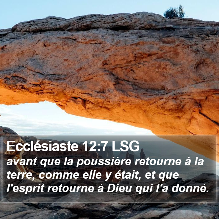 Ecclésiaste 12:7 LSG Bible Study