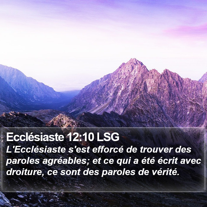 Ecclésiaste 12:10 LSG Bible Study
