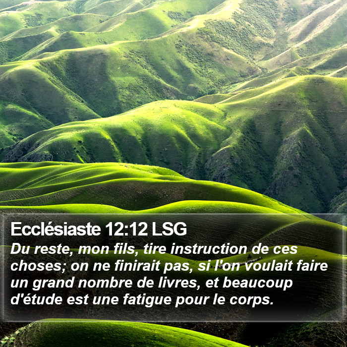 Ecclésiaste 12:12 LSG Bible Study