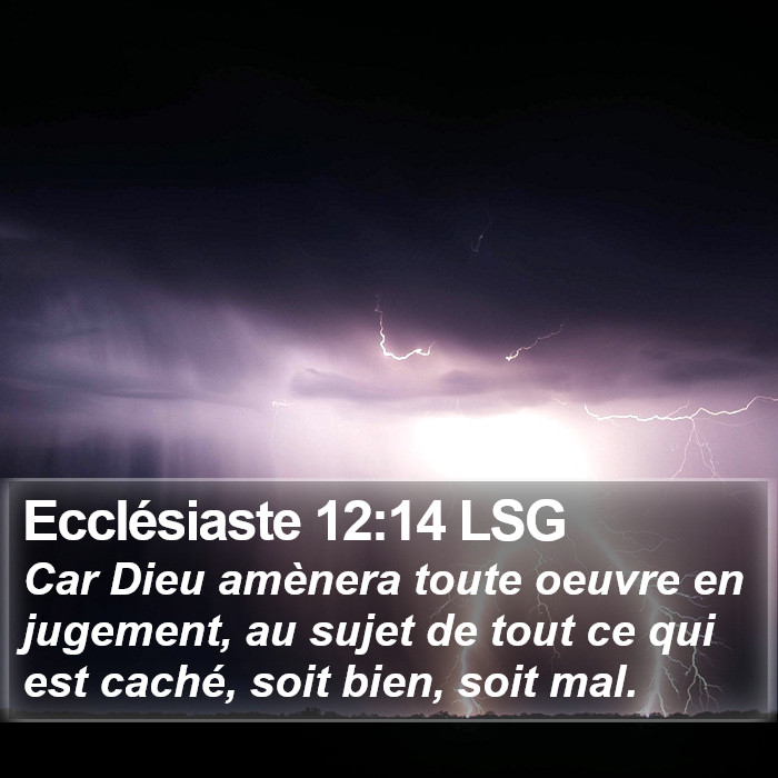 Ecclésiaste 12:14 LSG Bible Study