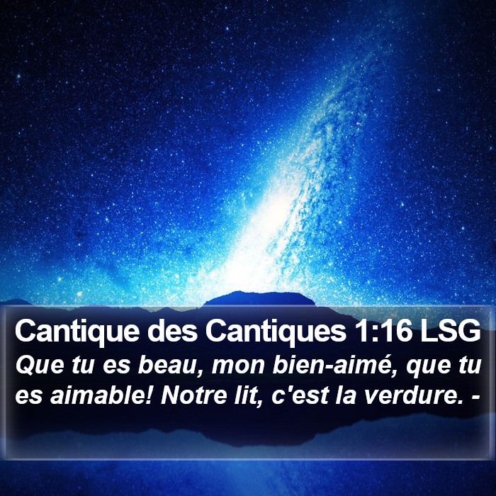 Cantique des Cantiques 1:16 LSG Bible Study