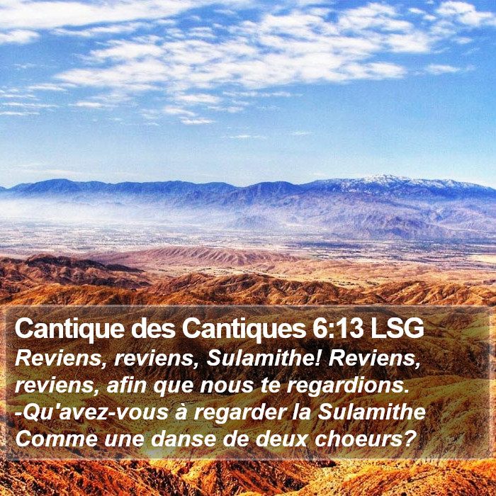 Cantique des Cantiques 6:13 LSG Bible Study