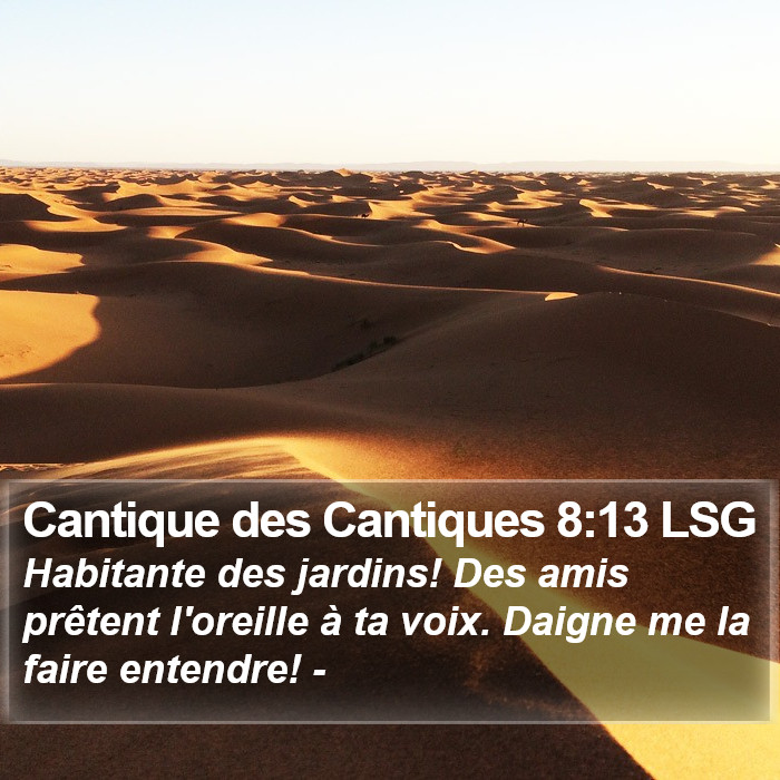 Cantique des Cantiques 8:13 LSG Bible Study