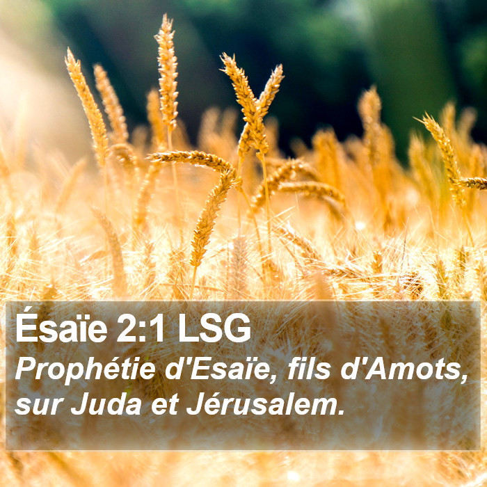 Ésaïe 2:1 LSG Bible Study