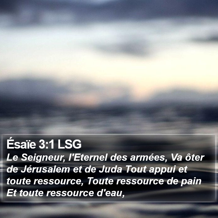 Ésaïe 3:1 LSG Bible Study