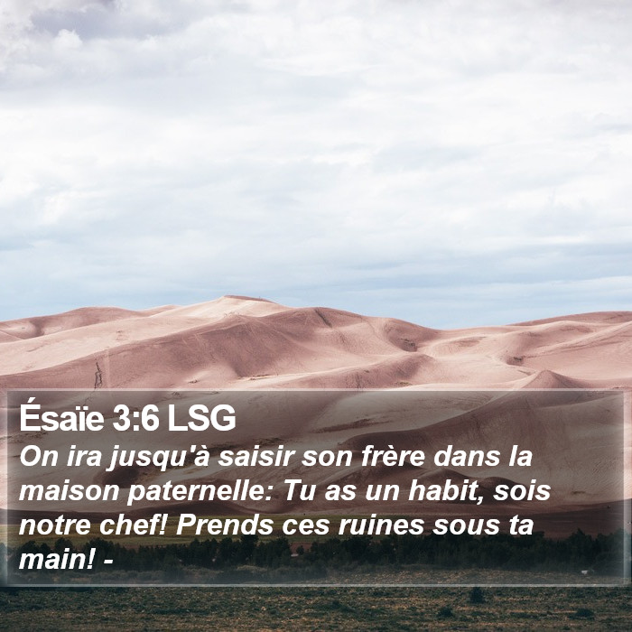 Ésaïe 3:6 LSG Bible Study