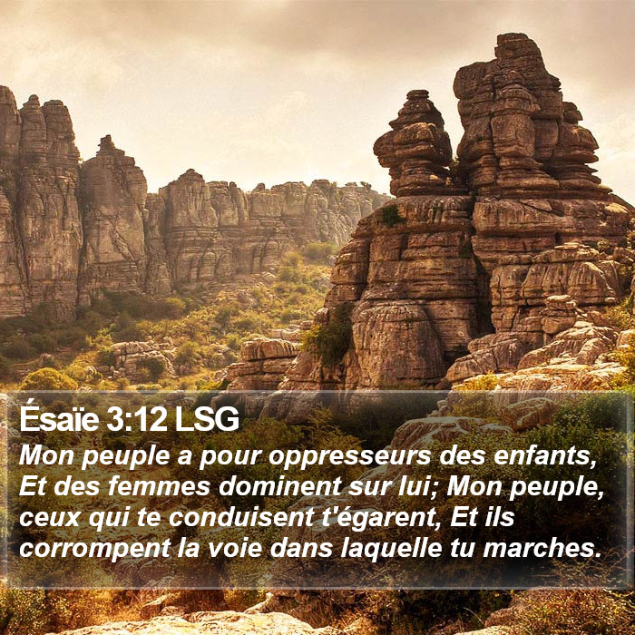 Ésaïe 3:12 LSG Bible Study