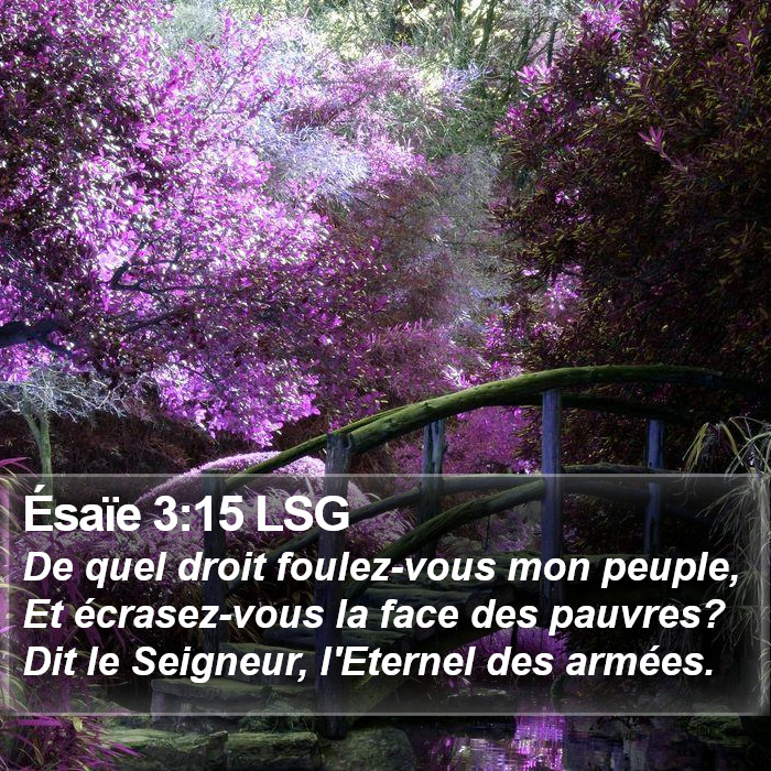 Ésaïe 3:15 LSG Bible Study