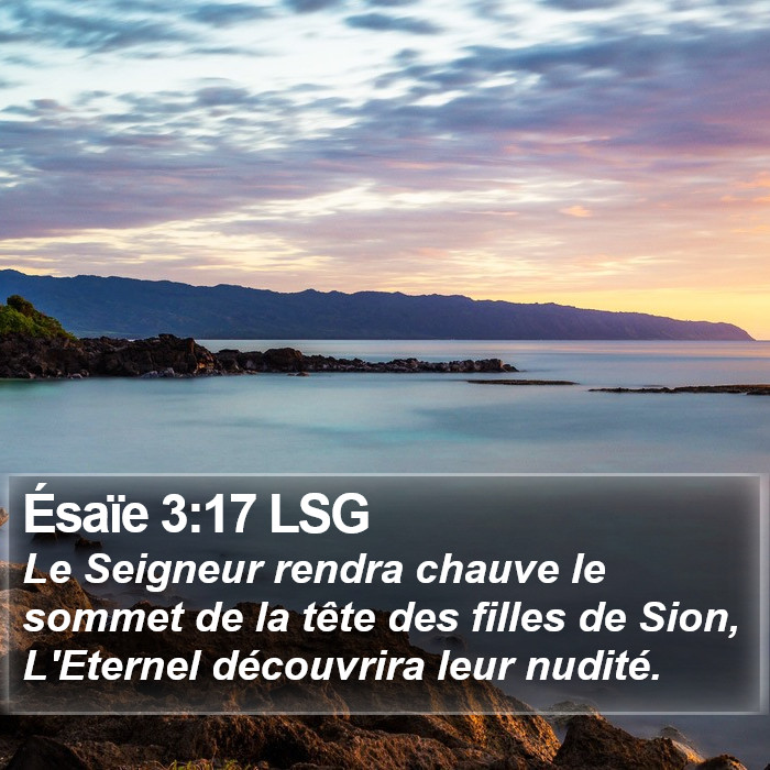 Ésaïe 3:17 LSG Bible Study