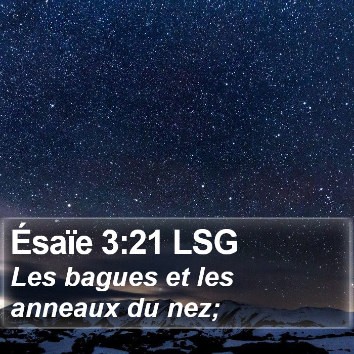 Ésaïe 3:21 LSG Bible Study