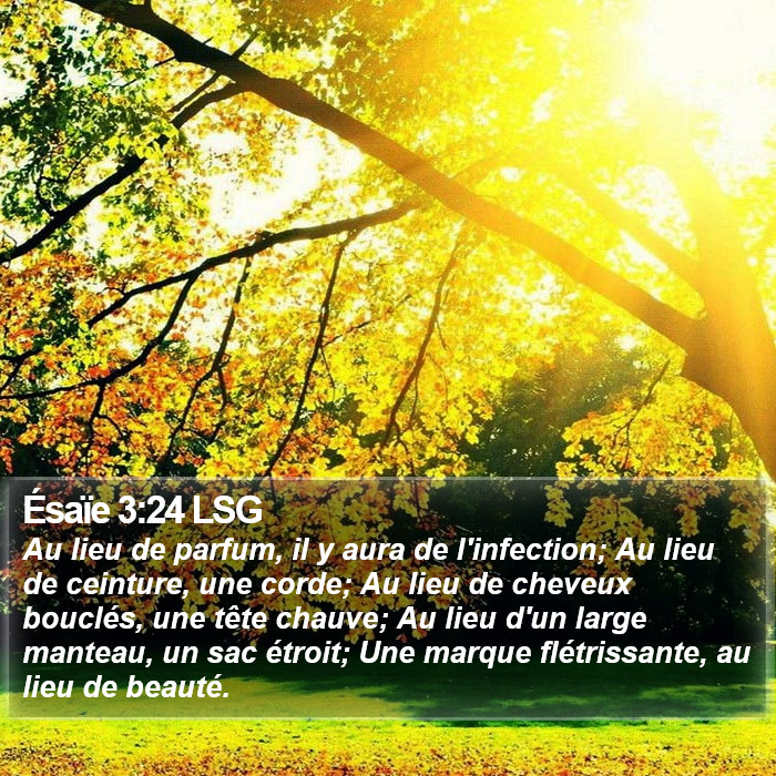 Ésaïe 3:24 LSG Bible Study