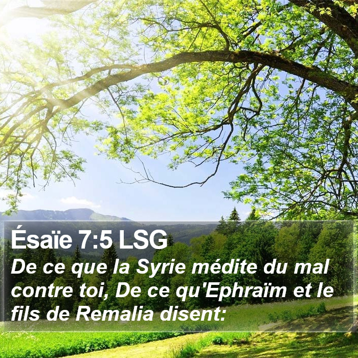 Ésaïe 7:5 LSG Bible Study