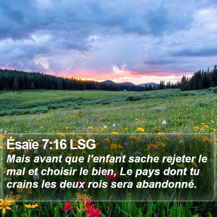 Ésaïe 7:16 LSG Bible Study