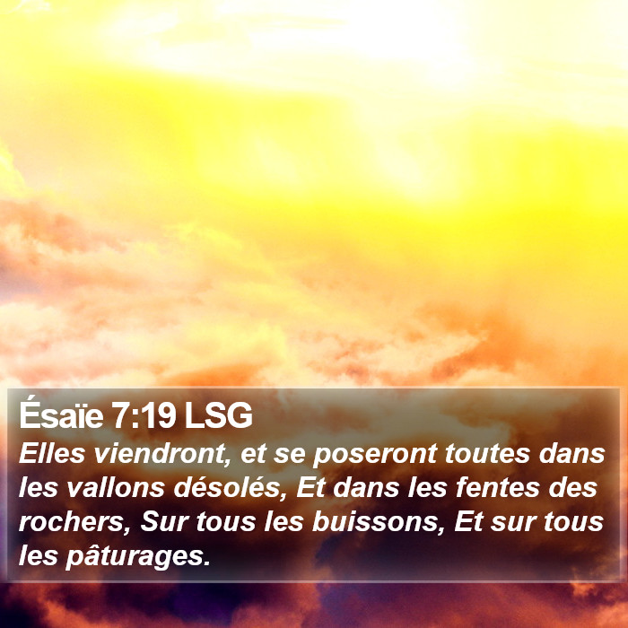 Ésaïe 7:19 LSG Bible Study