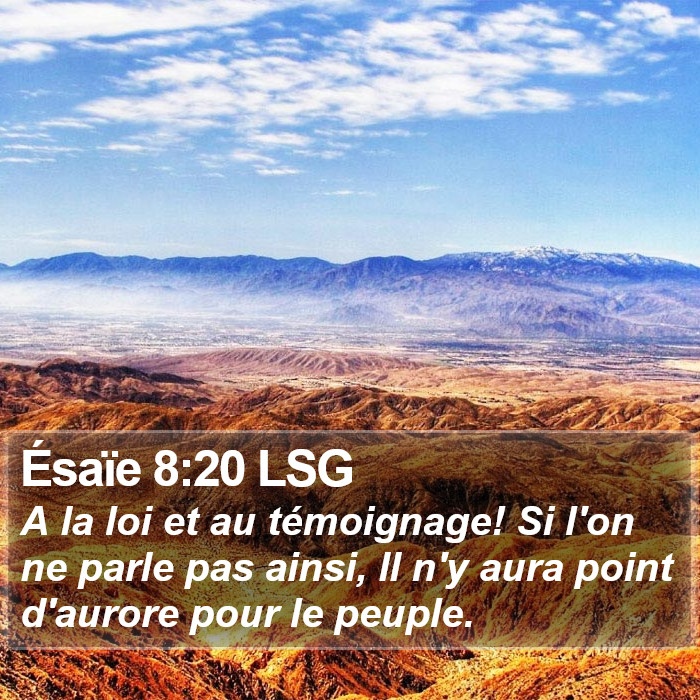 Ésaïe 8:20 LSG Bible Study