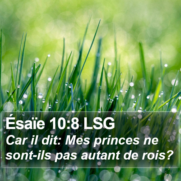 Ésaïe 10:8 LSG Bible Study