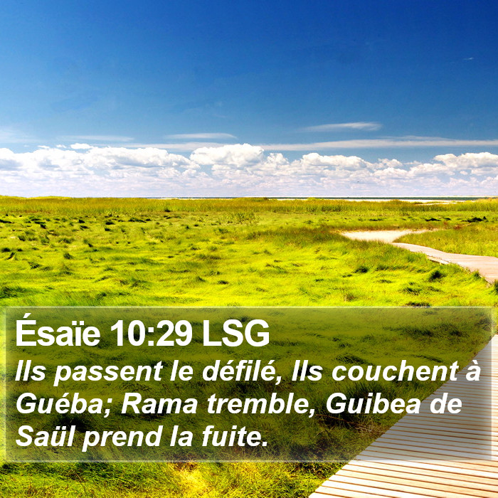 Ésaïe 10:29 LSG Bible Study