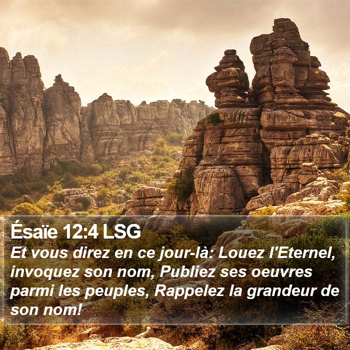 Ésaïe 12:4 LSG Bible Study